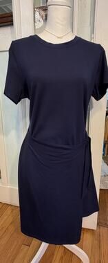 Threads 4 Thought womens Wrap Dress Size L Blue Casual Summer Dress